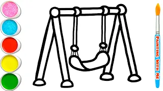 Cradle Drawing, Painting And Coloring For Kids & Toddlers | Swing Drawing For Kids #cradles #swing