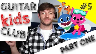 BABY SHARK kids guitar club easy guitar lesson - simple children first guitar lesson