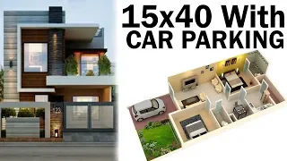 15X40 East Facing House Design | With Car Parking | 3D Elevation | 3D Interior | Gopal Architecture