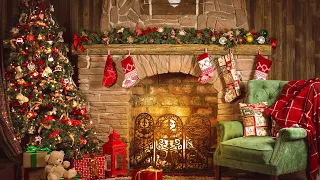 Christmas Music 🎄 Heavenly Harp Christmas Instrumentals 🔥 Relaxing Fireplace
