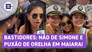 Simone não aceita bebida antes de show no Navio de Maiara e Maraisa, veja vídeo nos bastidores