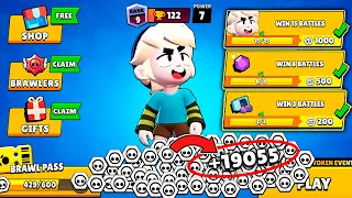 I Got 19055 TOKENS NONSTOP! 46 TIERS Brawl Pass + Box Opening - Brawl Stars