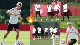 Hojlund is a BEAST🔥, first Man United training was impressive| Rasmus Hojlund trains with Man United