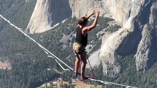 Slacklining at Taft Point, Yosemite National Park 9/29/2018