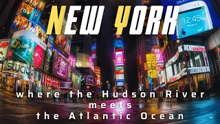 New York city drone 4k night | Manhattan | Times Square