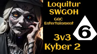 SWGOH Loquitur 3v3 GAC K2 M6: 11.7M Opponent Steven: LV, Rey, Leia, Jabba, QGJ, Remnant