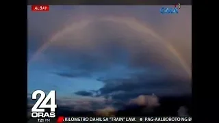 24 Oras: Bahaghari, nakunan kasabay ng muling pagsabog ng bulkang Mayon kaninang umaga