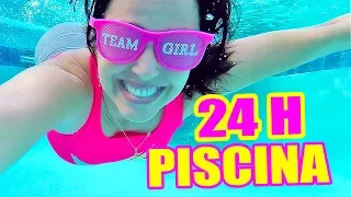 RETO EXTREMO 24 HORAS EN LA PISCINA! TERMINA MAL... SandraCiresArt