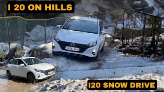 I20 snow drive || i 20 ON HILLS PERFORMANCE || NATHATOP HILLS #hyundai #hyundaii20