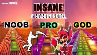 [A Hazbin Hotel] - INSANE (Reaper's Showtime Emote) - Noob vs Pro vs God (Fortnite Music Blocks)