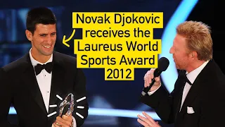 Novak Djokovic receives the Laureus World Sports Award 2012