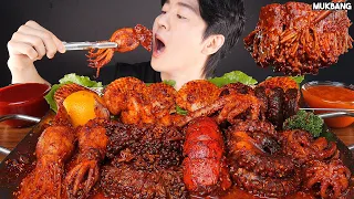 ASMR MUKBANG | 직접 만든 버섯 해물찜 오징어 문어 팽이버섯 먹방 SPICY SEAFOOD BOIL 🐙🦑 MUSHROOM OCTOPUS SQUID EATING