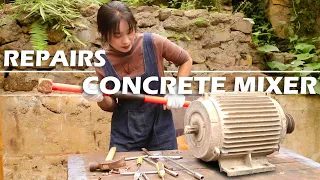 💡 Genius Girl Repairs A Idle Concrete Mixer To A Washing Sweet Potatoes! Incredible Idea!
