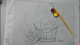 Roberto Ferreira - Vamos Aprender a Pintar Balde de Madeira, Rosas e  hortênsias  -  Parte 1