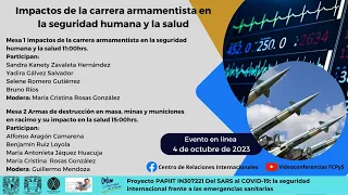 Conferencia: Impactos de la carrera armamentista en la seguridad humana y la salud.