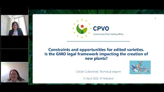 Webinar: Constraints, opportunities for edited varieties  Is GMO legal framework impacting