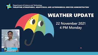 Public Weather Forecast Issued at 4:00 PM November 22, 2021