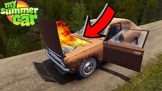 PROBLEM WITH A BURNING ENGINE - PUNCTURED TIRES - My Summer Car Story [S3] #155 | Radex