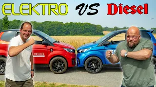 Wer ist schneller? Aixam Diesel oder Aixam Elektro?