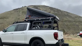 Honda Ridgeline Camping at Cottonwood Canyon in a Roofnest