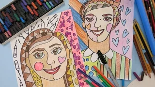 Romero Britto-Inspired Self-Portraits for Fourth Grade