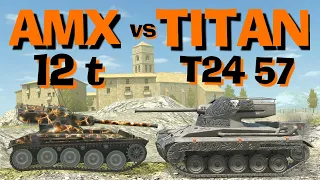 WOT Blitz Face Off || AMX 12 t vs Titan T24 57