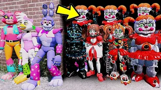 GLAMROCK ANIMATRONICS VS BABY ANIMATRONICS ASSOMBRADAS? | GTA V Five Nights at Freddy's