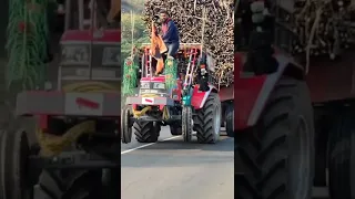 agricultural sugarcane harvest loading tractor trolley by mahindra arjun novo  605