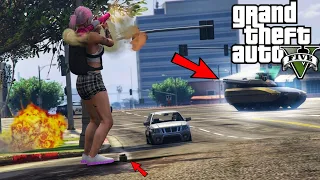 GIRL WITH PINK HAIR *EMBARRASSES* NOOB TANK GRIEFERS IN GTA 5 ONLINE