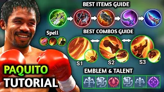 PAQUITO GAMEPLAY TUTORIAL FOR BEGINNERS IN SIDELANE | PAQUITO FULL COMPLETE GUIDE | MLBB