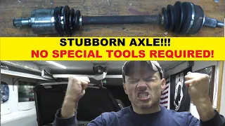 How to Remove a Stuck Axle using VERY Basic Hand Tools | No Axle Puller Required
