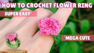 Crochet Flower Ring ♡ Free Tutorial For Beginners | quick and easy crochet gift ideas