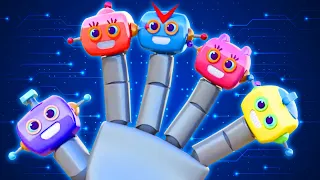 Robot Finger Family Song + Nursery Rhymes For Kids by @HooplaKidzBabysitter