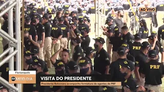 Presidente Jair Bolsonaro visita Florianópolis para participar da formatura da PRF | SBT Meio-Dia