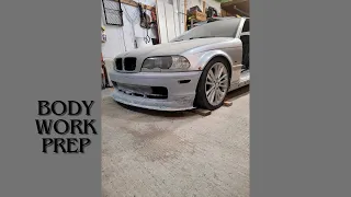 E46 Restoration sand blasting and welding prep