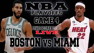 BOSTON CELTICS VS MIAMI HEAT  - GAME 4 -PLAYOFFS ROUND 1  NBA SEASON 2024  LIVE SCOREBOARD