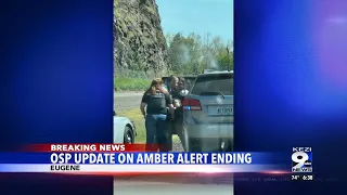 Oregon State Police briefs media on Washington Amber Alert ending on Interstate 5 north of Eugene