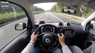 Smart ForTwo 1.0 (2016) on German Autobahn - POV Top Speed Drive