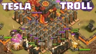 Clash Of Clans - TESLA OVERLOAD!!!! (Clashcon 2015 Troll War Continued)