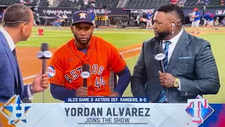 David Ortiz, Alex Rodriguez and Derek Jeter interview Jordan Alvarez