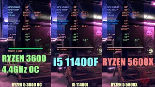 Intel i5 11400f vs AMD Ryzen 3600 vs Ryzen 5600x