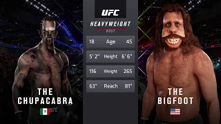 Chupacabra vs. Bigfoot (EA Sports UFC 3) - CPU vs. CPU - Crazy UFC 👊🤪