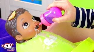 Baby Alive Bedtime Snacks!  Feeding, Diaper Change and Bedtime!