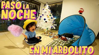 Paso la NOCHE abajo de MI ARBOLITO de Navidad | Construyo el BUNKER Regalo Campamento