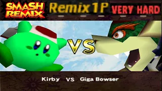 Smash Remix - Classic Mode Remix 1P Gameplay with Kirby w/ Marina Hat (VERY HARD)