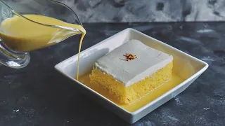 So soft saffron milk cake!!! (You will love the taste and smell of this cake)