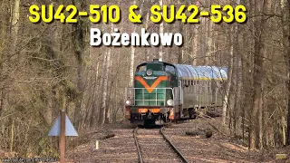 Pociąg retro na bocznicy wojskowej ! SU42-510 i SU42-536 Bożenkowo // Retro train at military siding