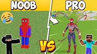 Minecraft NOOB vs PRO: Spiderman Build Battle Challenge!