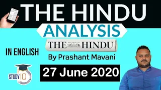 English 27 June 2020 - The Hindu Editorial News Paper Analysis [UPSC/SSC/IBPS] Current Affairs