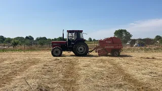 Baling hay with the CASE 856XL and Welger RP12s baler